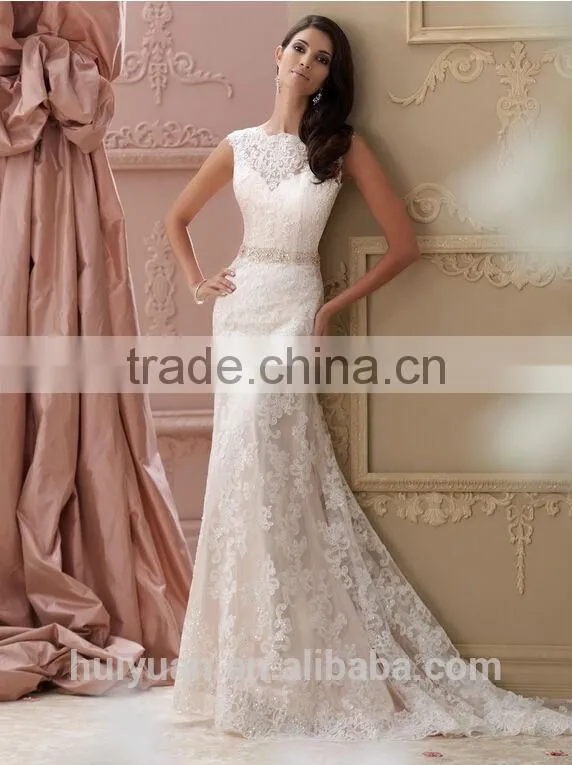 pink lace backless A-line crochet wedding dress