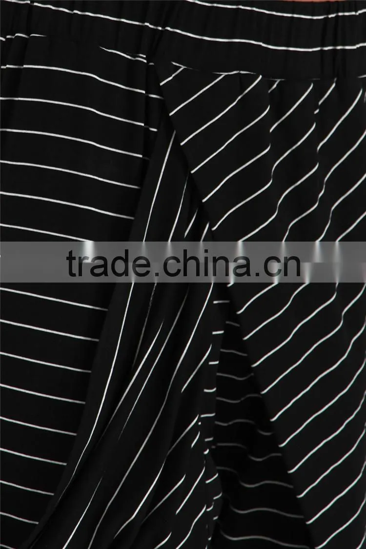 Striped stylish women joggers long harem pants casual loose pants