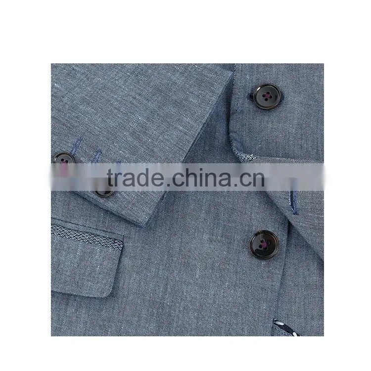 New 2017 European Polyester Viscose Denim Fashion Custom Made Jacket Latest Suit Styles For Men