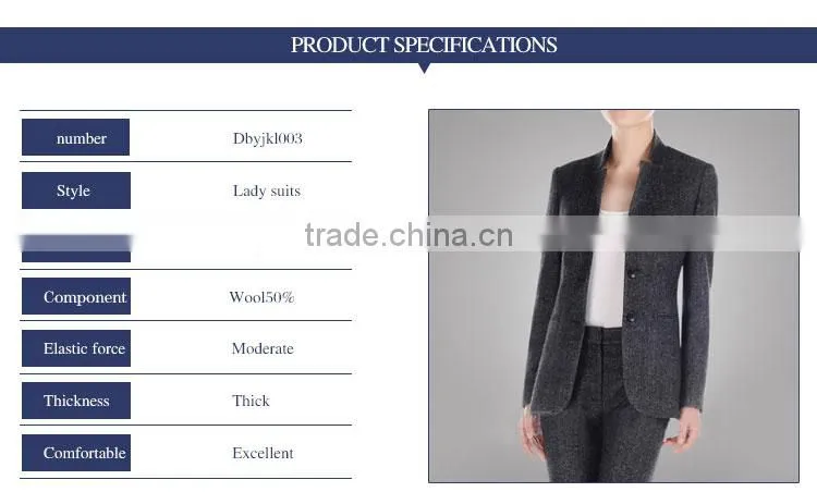 High quality Collar Business Suits For Women Wool