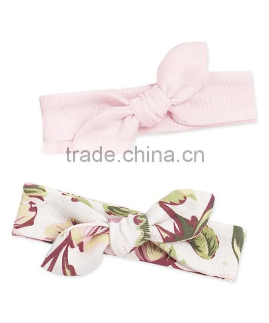 Newest 2 colors Infant Headband Cotton Baby Headband Sets With Bow Fancy Kid Bands HA90421-42