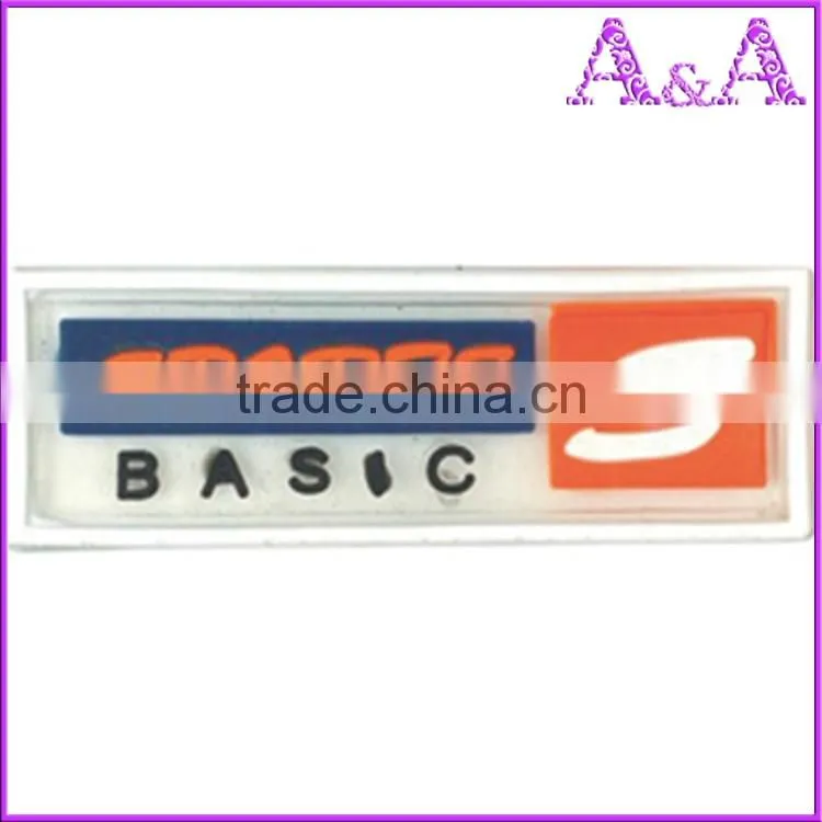 Cheap soft pvc injection mould clothing rubber label for garment
