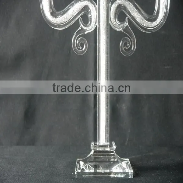 3 Arms Candle Holder,Crystal Candle Holder For Wedding Table Decoration