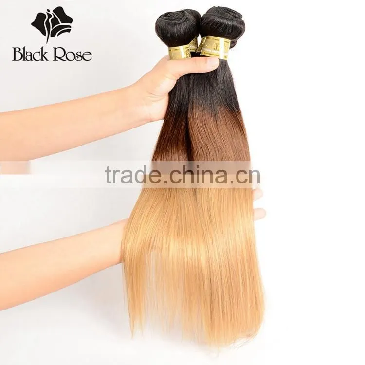 Color 1b/4/27# Straight Wave High Quality Brazilian Hair Weave Blonde and Brown