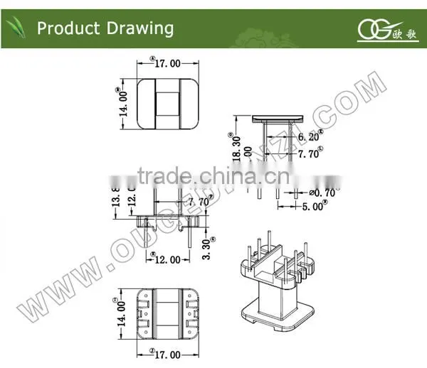 EF2003 vertical pin3:3 220v 12v 10v transformer bobbin
