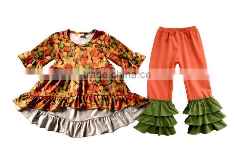 2017 children halloween clothes wholesale chevron fall 2pcs outfit baby winter clothing