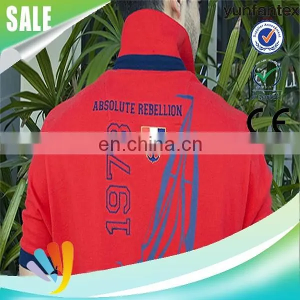 2017 latest new fashion blue and red emb shirt