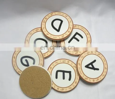 round blank ceramic coaster with cork back white ceramic coasters sublimation printable