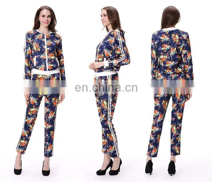 2018 Wholesale woman two pieces autumn cool printed woman clothes