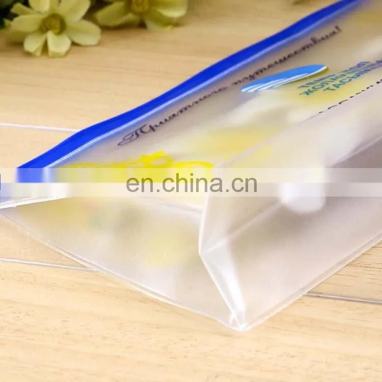 Customized flat bootom reusable frosting pen packaging pvc zipper bag/ plastic poly bag with zipper