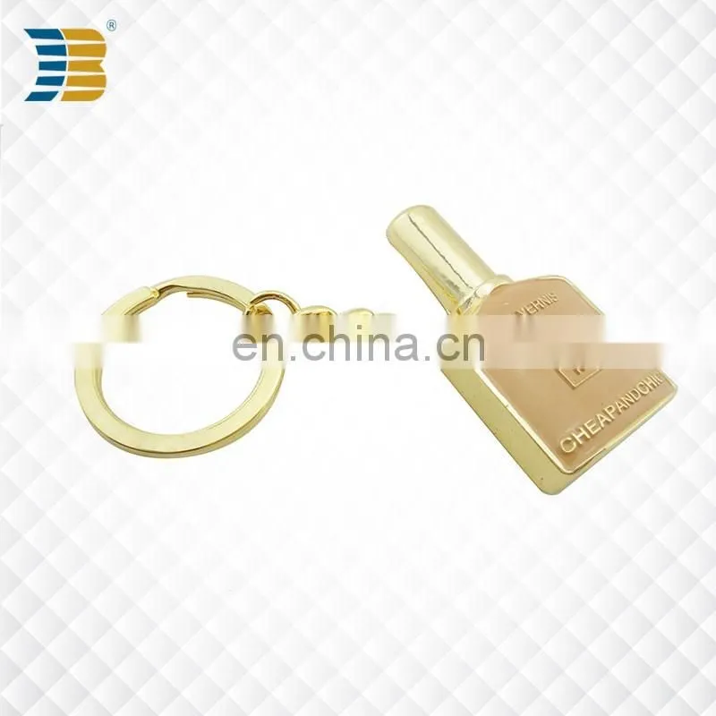winebottle shape custom made metal gold plating keychain