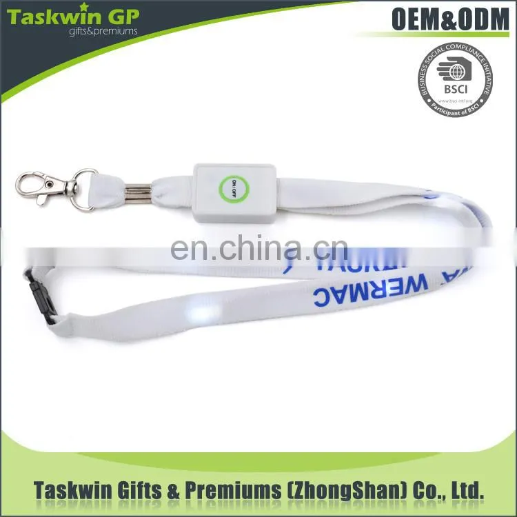 Promotional LED Flashing Lanyards LED Glowing Printing Lanyards