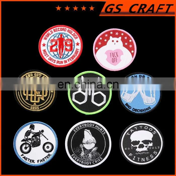 Customized heart embroidery chenille patch
