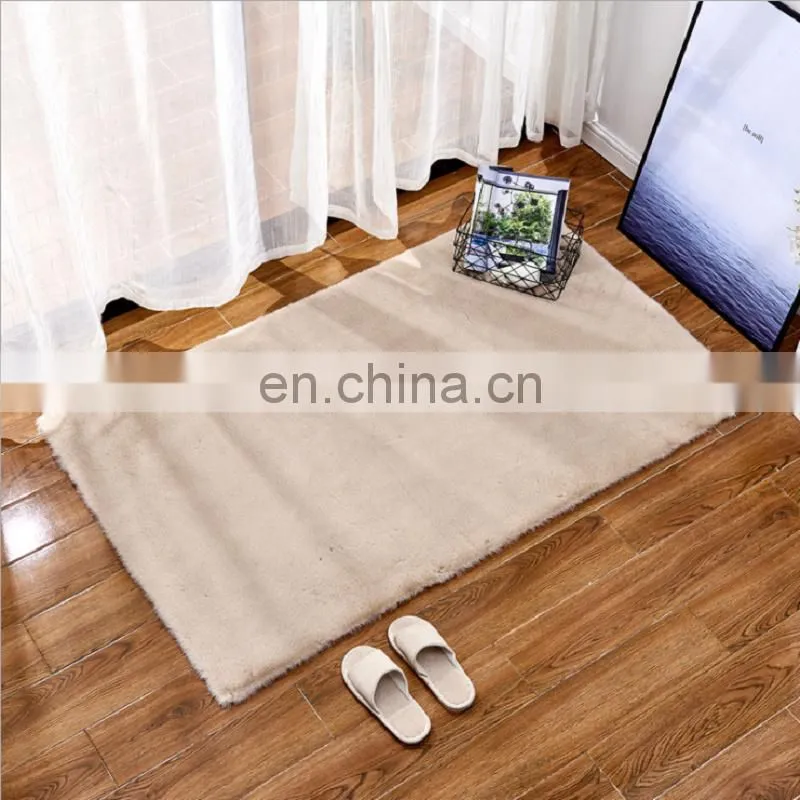 Rabbit Fur Floor Shaggy Rug Carpet For Home