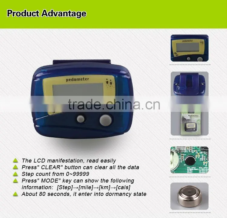 COCET cheap clear view digital pedometer for sale