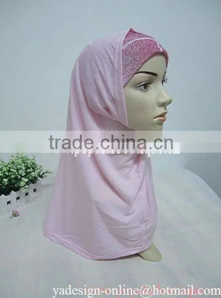 A375 New arrival soft cotton solid color two pieces 2 HIJAB