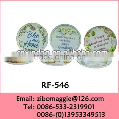 Zibo Made Hot Sale Ceramic Decoration Dinner Plate with Round Shape for Ceramic Burner Plate