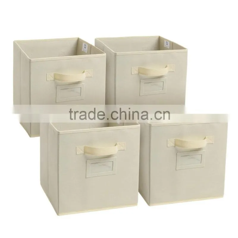 Fashion Red colour Foldable Fabric Storage Box, Folding Basket Set of 4