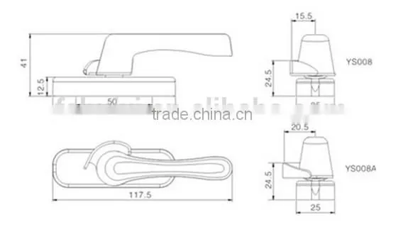 YS008 aluminium sliding window accessories
