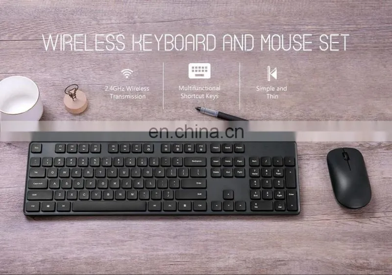 Originalixiao mi RF 2.4GHz Wireless Office Keyboard Mouse Set 104 Keys PC Mac Compatible Portable Keyboard