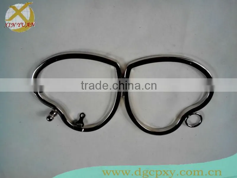 3.7 inch heart shape clutch frame clasp for bags purses