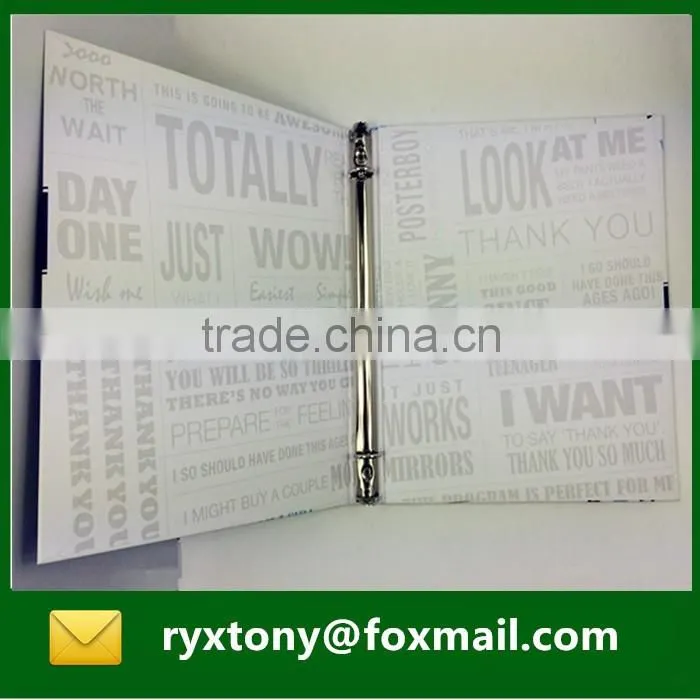 Paper cardboard material custom printing ring binder