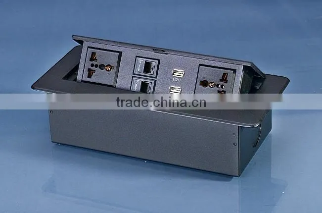 Multi-functional Flipping Up Desktop Data Socket Outlet. Rj45 box
