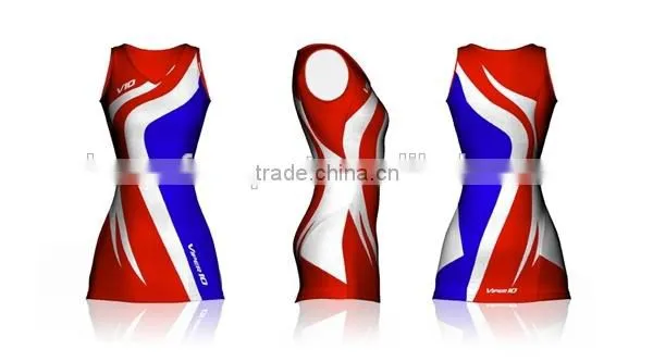 top quality dry fit custom sublimation netball uniforms