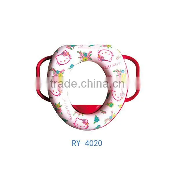 Bathroom accessory soft PVC small decorated kids family western toilet lid