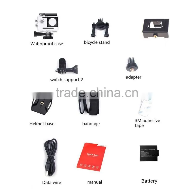 Waterproof Sports DV Recorder A8 Action Camera Full HD 720P 2 inch Car DVR Underwater 30M Video Camera