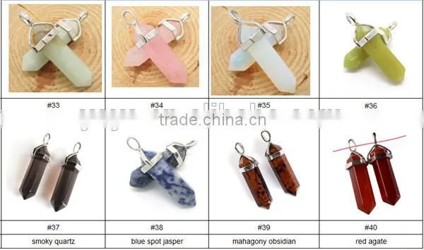 JF6888o Healing Reiki White Opal Gemstones Hexagonal Pointed Chakra Pendant