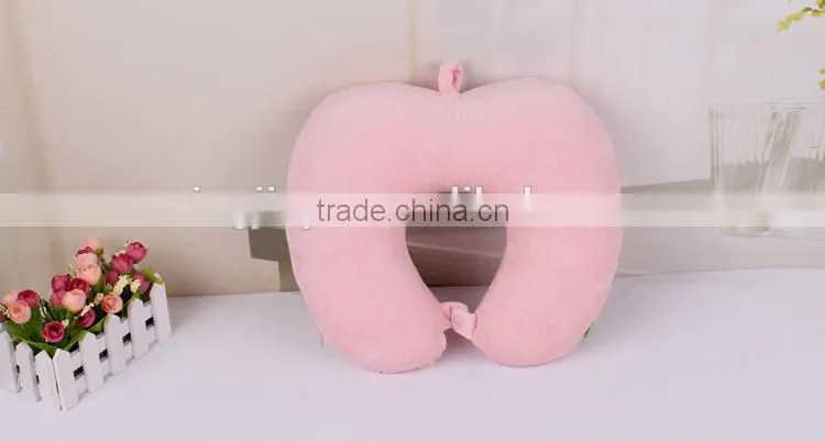 neck pillow,U shape inflatable pillow,Custom PVC+PVC flocking Inflatable Travel Pillow