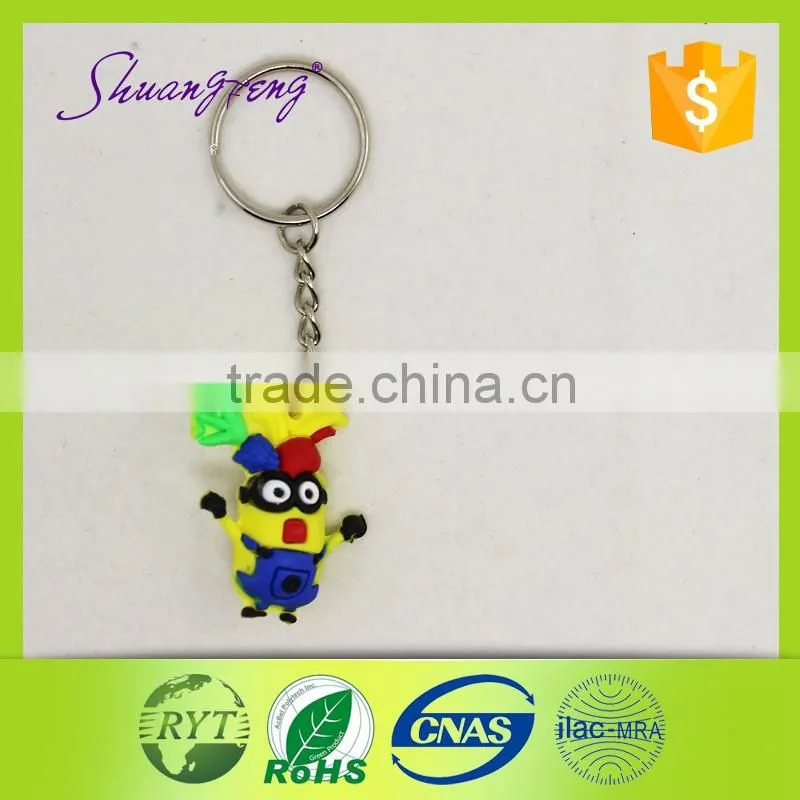 2016 custom design promotional PVC keychain ,rubber keychain