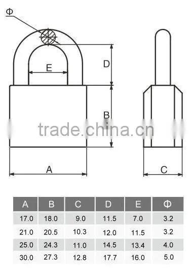 Taiwan Luggage Small Mini Brass Key Padlock Lock