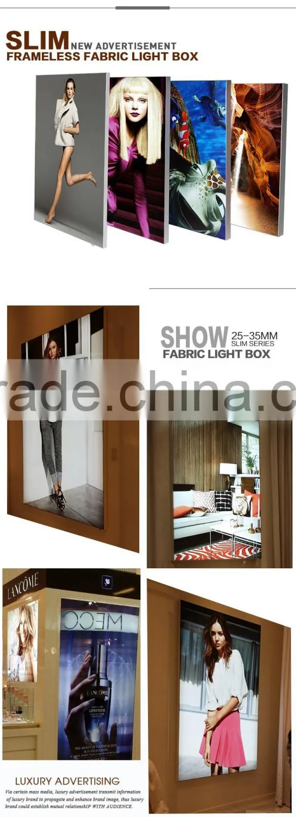 Fashion Slim LED Light Guide Panel Backlit Advertising Light Box