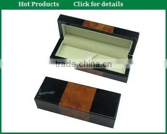 Cherry wood pen box with transparent window