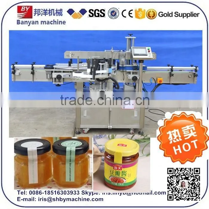 Automatic double side bottle labeling machine