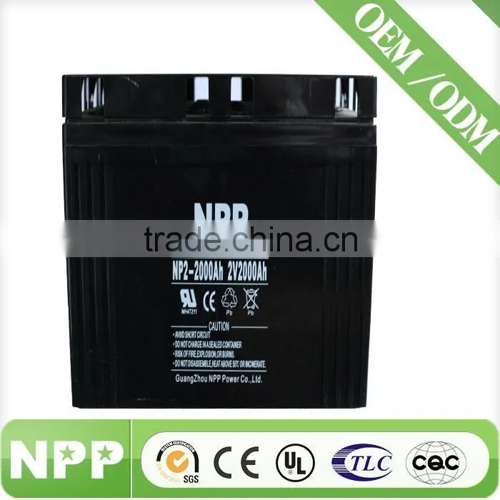 2v2000ah NPP long life solar battery for street lamp