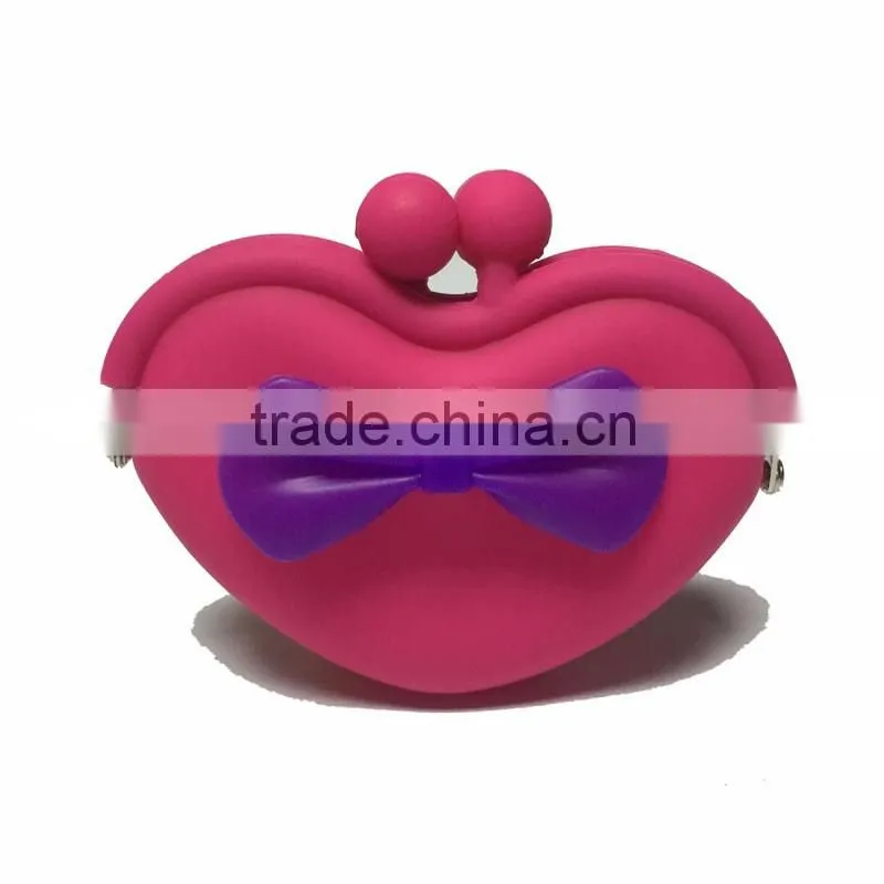 Promotion Silicon ladies hand Coin Purse Wallet with butterfly tie