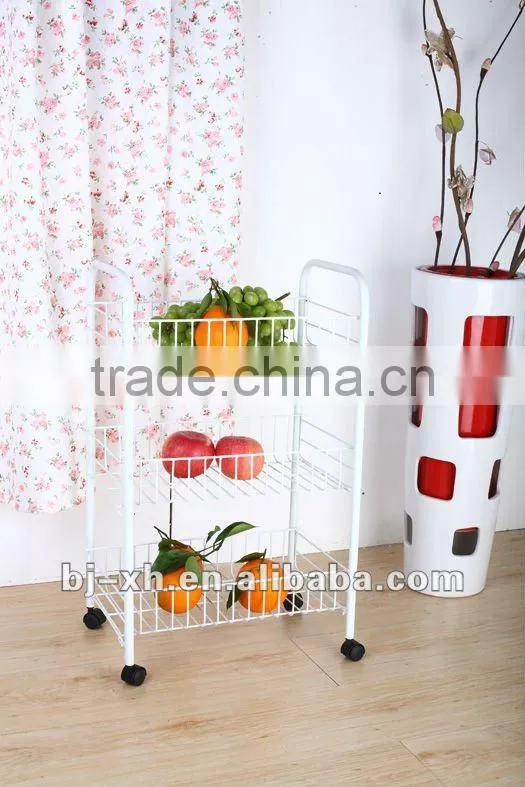 3 Tier metal Home Office Storage Cart Smart Moving kitchen rack