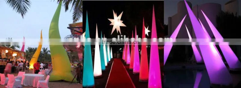 Inflatable pillars for stage decoration
