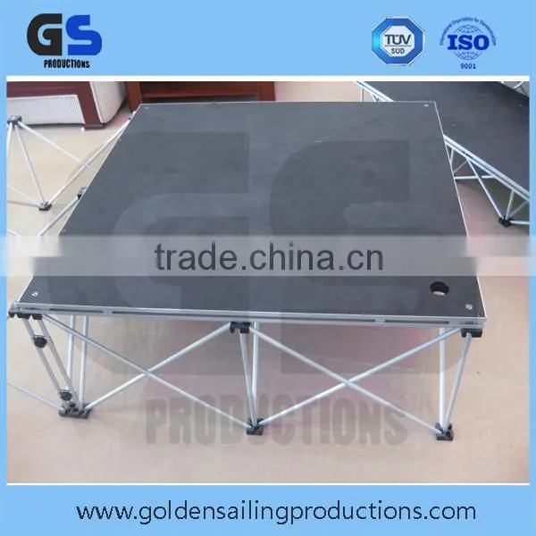Smart stage, portable stage deck /platform with guard rail