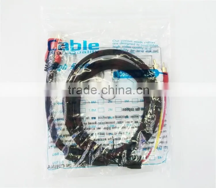 Factory customized 1.5m/5ft hdmi to av adapter cable for computer/monitor/projector/home theater