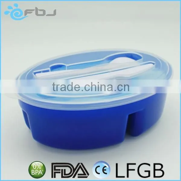 Multi Function 3 Compartment Plastic food container 3 compartment with Locked Lid
