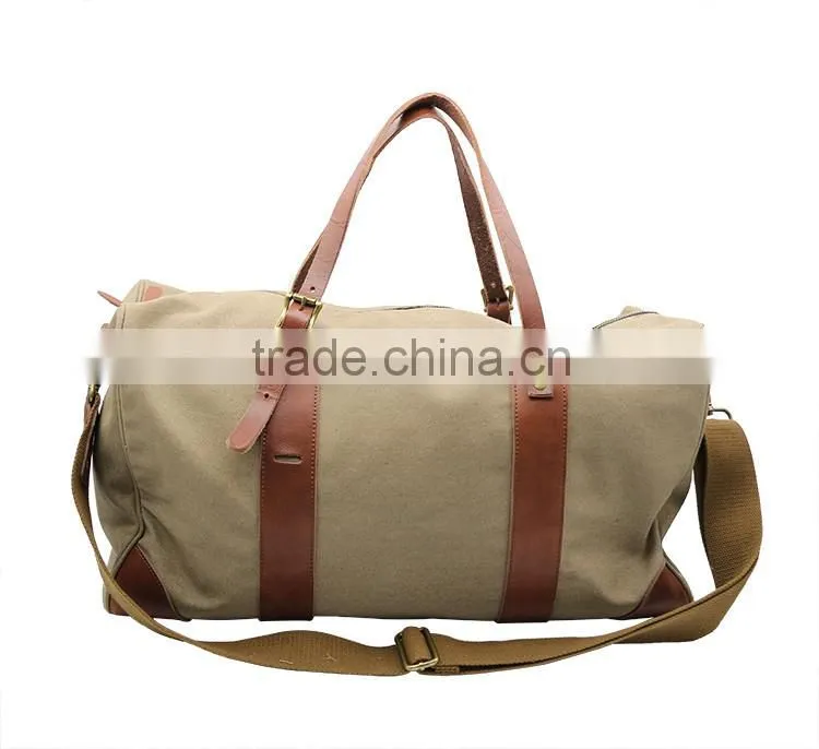 Luggage duffle bag leather vintage military canvas travel bags