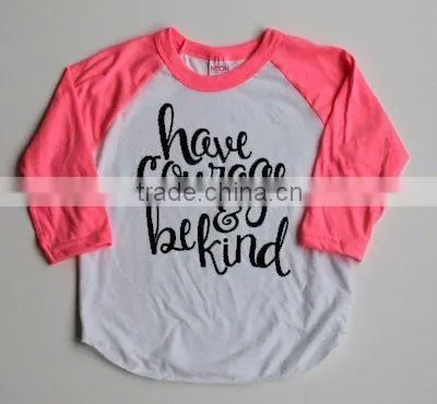 Digitally Printed round-neck baby girls Tee Shirts Customized children relgan tee shirt