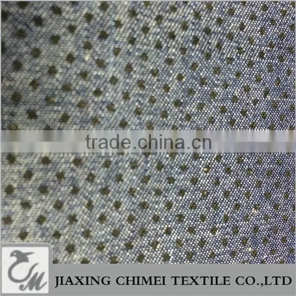 jiaxing Dot printed pattern of cotton denim for denim jacket