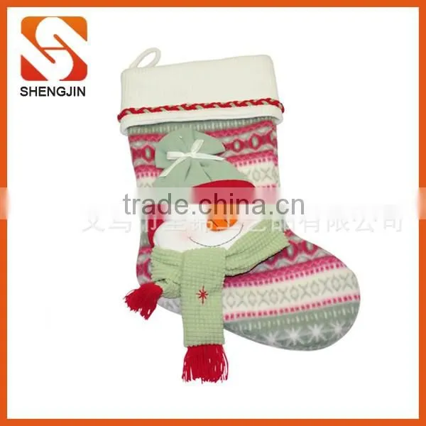 SJ-6953 Father Chirstmas stocking promotional velvet custom christmas socks
