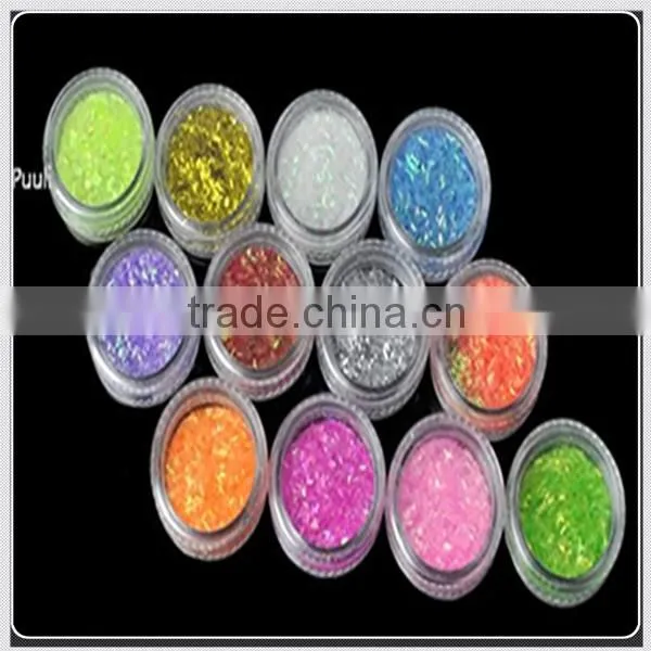 solvent resistant glitter powder for nail polish