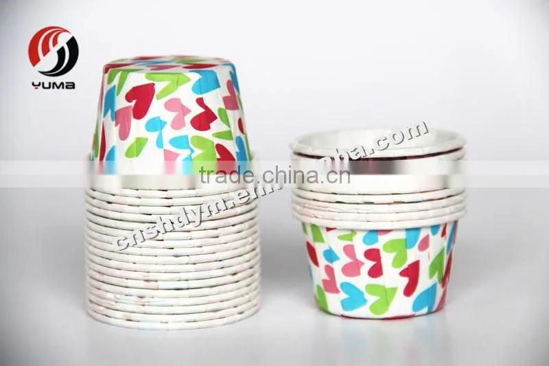 colorful disposable round paper cake cup